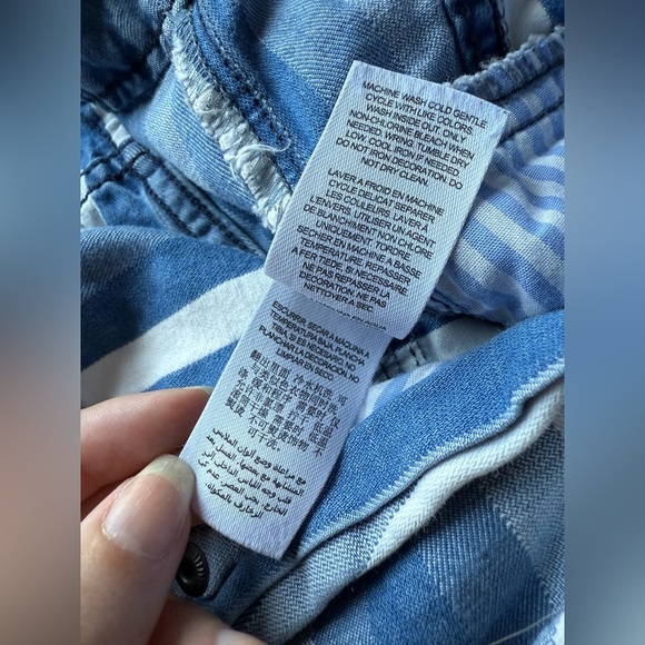 Habitual Girls Ariah Blue and White Striped Wide Leg Cotton Pants 27 - Picture 10 of 14